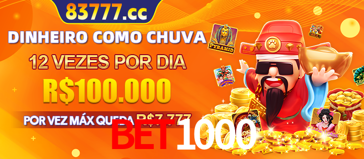 Banner do programa de recompensas Recomende para amigos do BET1000, detalhando os bônus por convidar amigos, com prêmios que chegam a R$288.888.