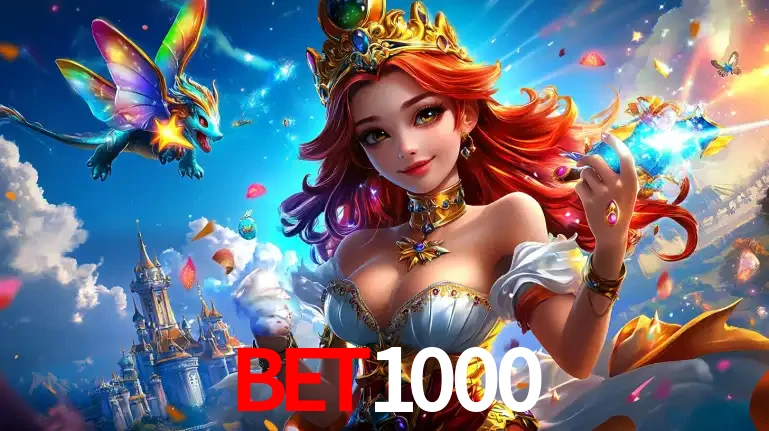 A princesa de um reino de fantasia mágico, com seu pequeno dragão, apresentando um mundo de prêmios encantados nos jogos de caça-níqueis do cassino BET1000.